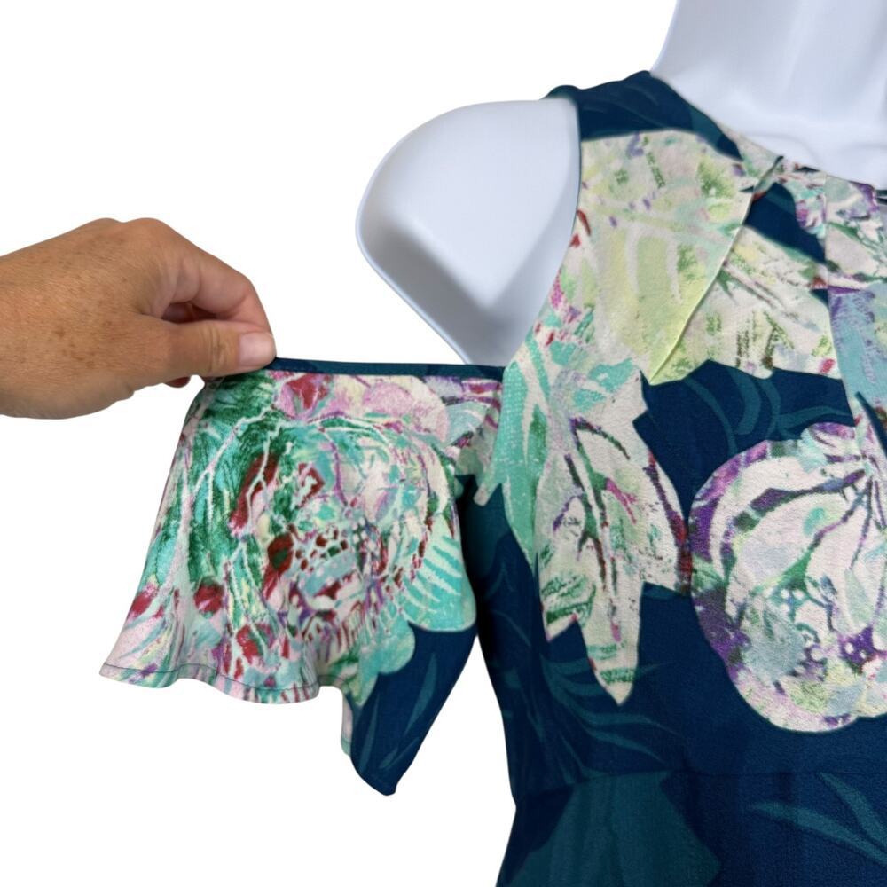 Anthropologie Dress Women 0 Petite Blue Maeve Ella Floral Feminine wedding guest - Picture 5 of 12